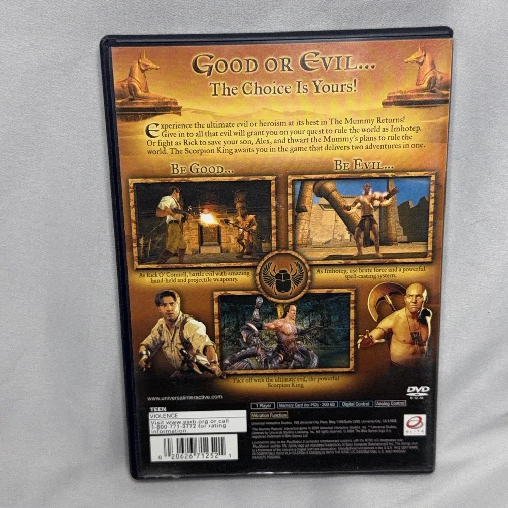 The Mummy Returns Sony PlayStation 2 PS2 Complete With Manual Tested CIB 2001